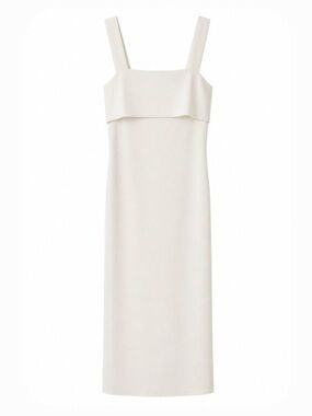 Theory Ivory Square-Neck Midi Dress - Size 6